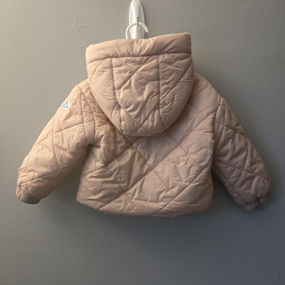 Michael Kors Toddler Girls Pink Puffer Hooded Jacket Coat Size 2T - Picture 5 of 9